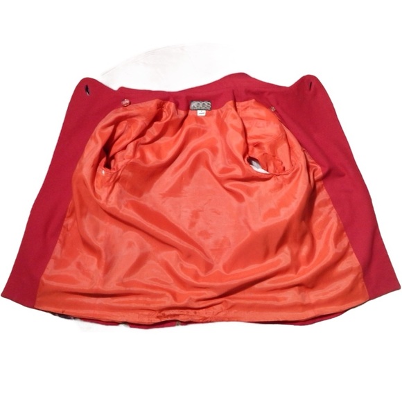 KOOS Van Den Akker Vintage 80s Jacket Wool Art To Wear Patchwork Red Size 8 - Picture 8 of 13